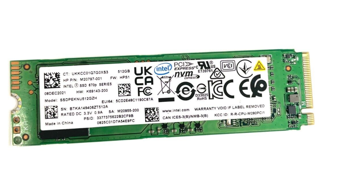 インテル SSD 600pシリーズ 512GB M.2 PCIEx4 Intel SSD 600p Series SSDPEKKW512G7X1 (512 GB, M.2 80mm PCIe NVMe